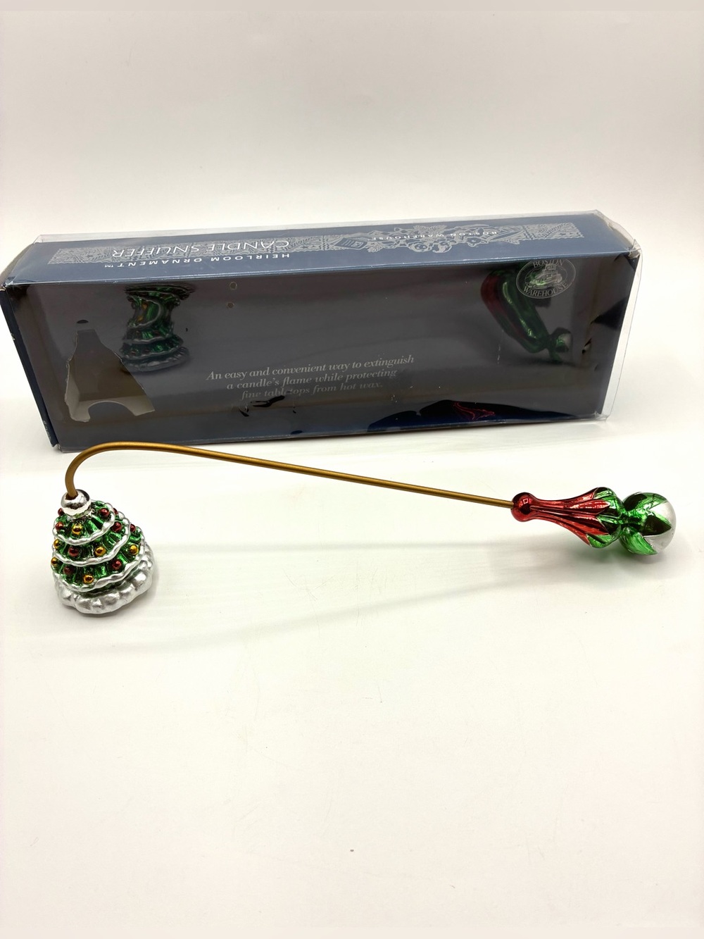 Boston Warehouse Christmas Tree Candle Snuffer w Original Box
